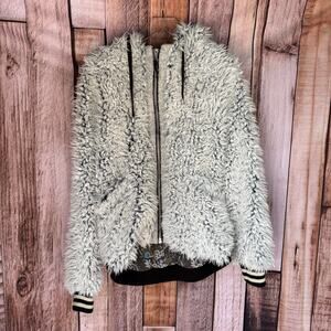 Free People Jacket Fluffy Dolman Faux Fur Boho Fall Winter Cozy Bohemian XS/S